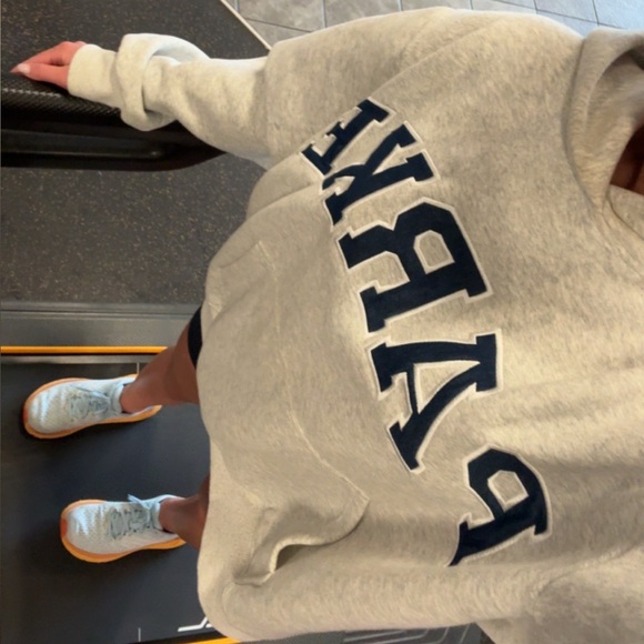 Parke Varsity Hoodie in Gray and Navy - Picture 3 of 4